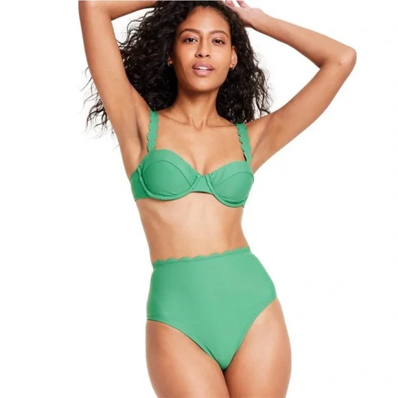RHODE | Swim | Womens Scallop Edge Bikini And High Waist